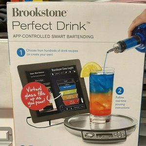 Brookstone Perfect Drink App-Controlled Smart Bartending Kit. New